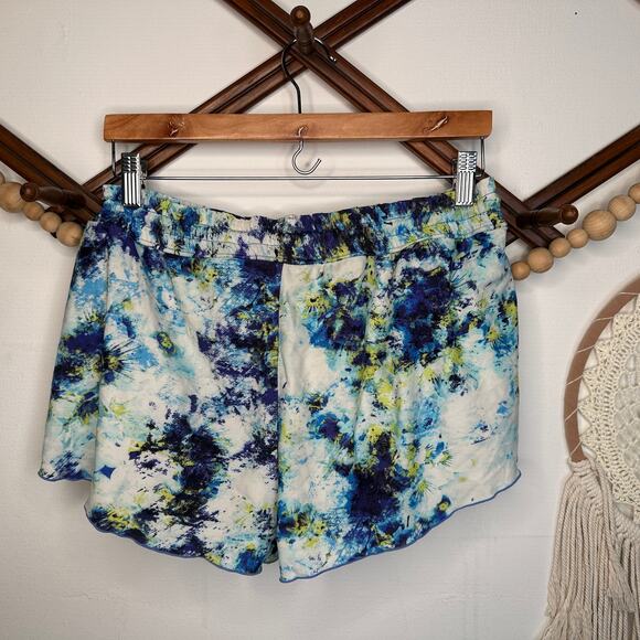 Athleta Hypersonic Caspian Blue Multi Petal Lined Swim Shorts - Picture 2 of 4